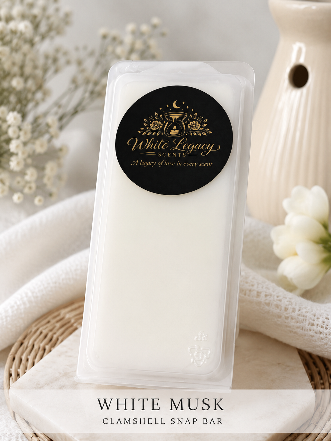 White Musk Clamshell Snap Bar