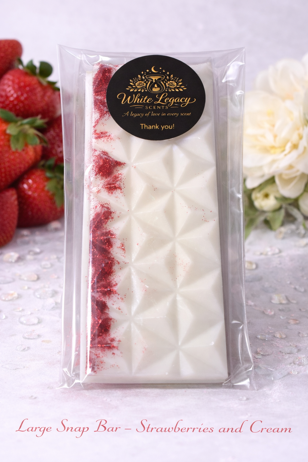 Strawberries & Cream Large Patterned Snap Bar