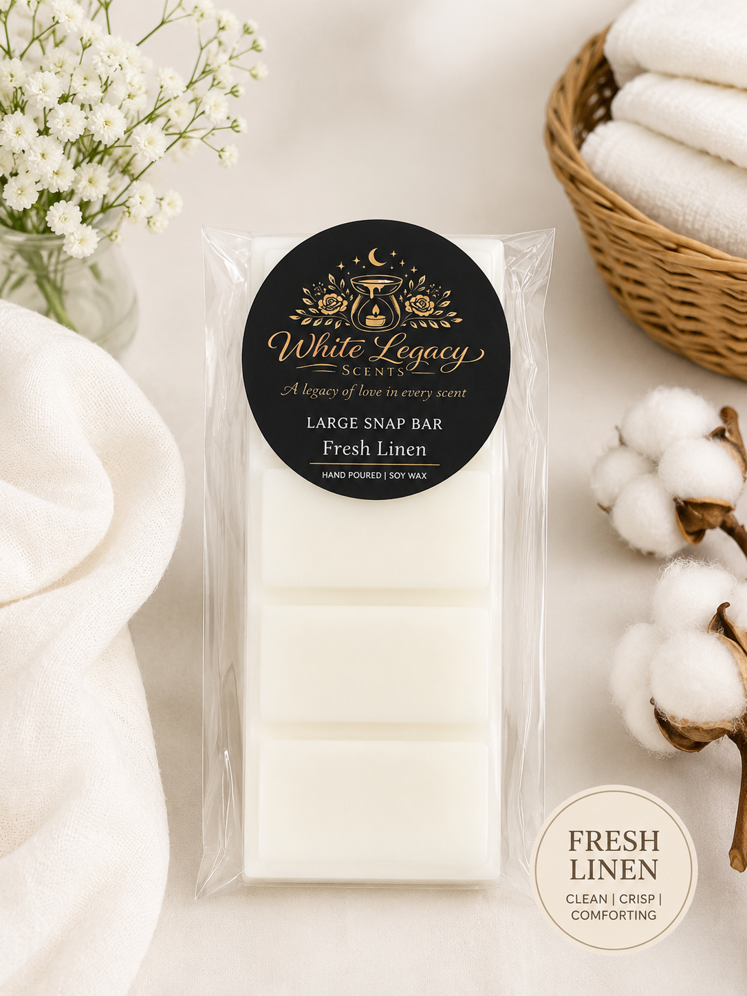 Fresh Linen Large Snap Bar