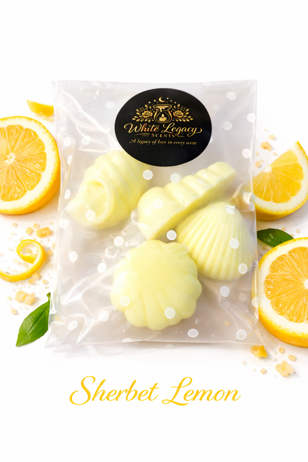 Sherbet Lemon Sea Shells In A Medium Bag