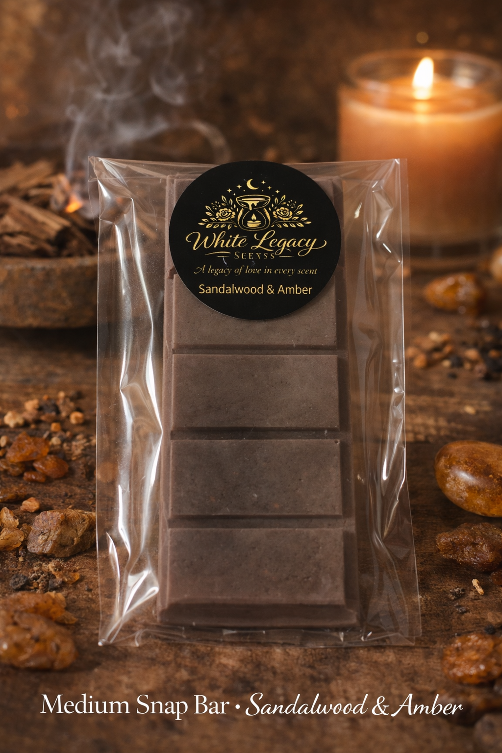 Sandalwood & Amber Medium Snap Bar