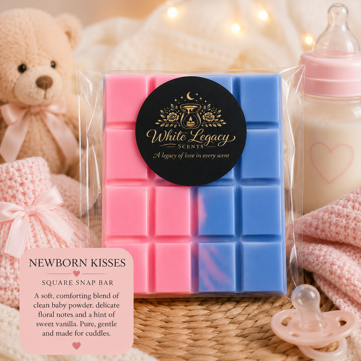 Newborn Kisses Square Snap Bar